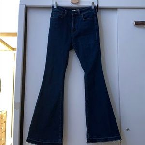 Free People Dark Wash High Waisted Cyndi Jeans